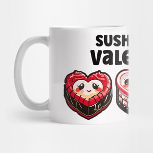 Sushi is my Valentine Cute Kawaii Retro Heart Shaped Sushi Mug